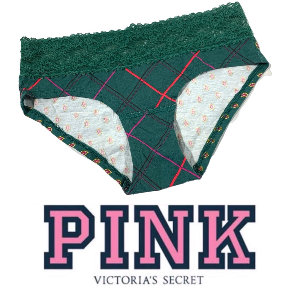 Victoria's Secret PINK Green Lace Trim Panties P127 SIZE XS Underwear